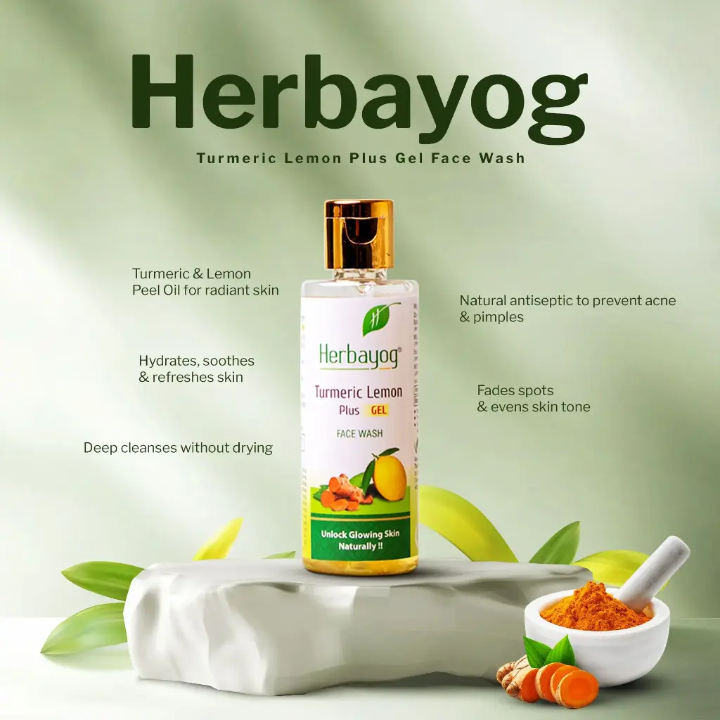 Herbayog Turmeric Lemon Plus Gel – Ayurvedic Care for Skin Clarity & Freshness