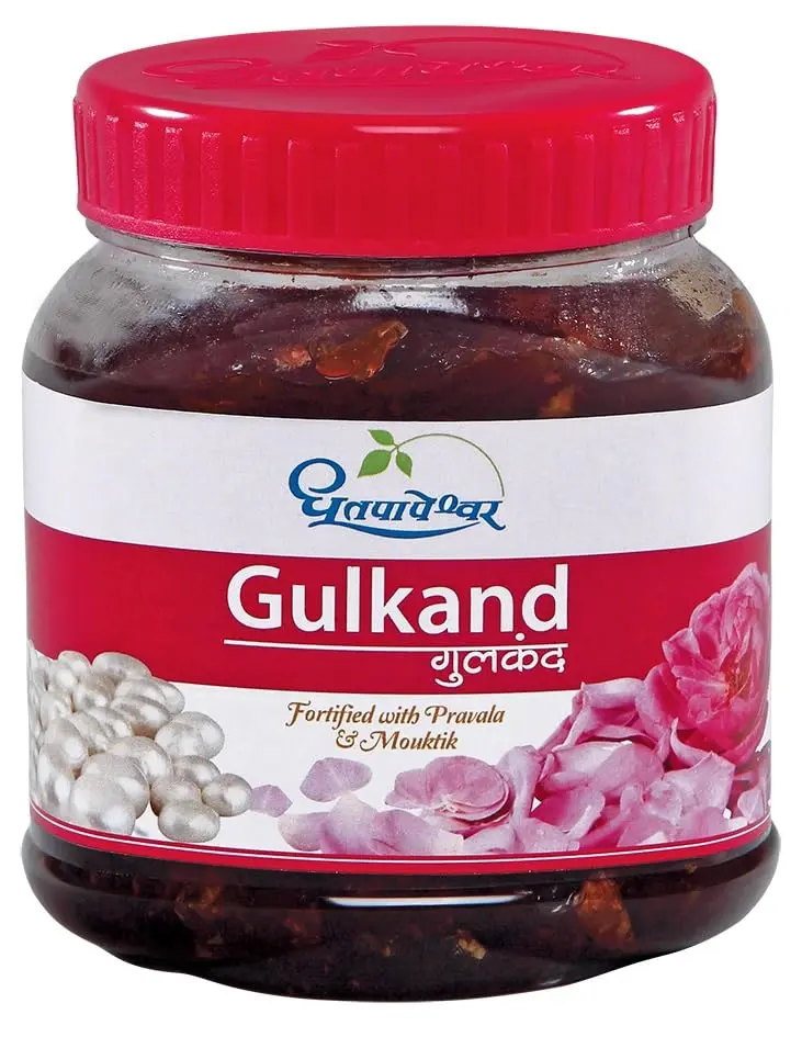 Dhootapapeshwar Organic Gulkand with Praval & Mauktik Pishti